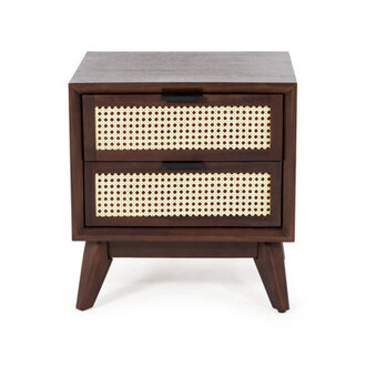 Ailia Solid Wood Nightstand Fully Assembled 2-Drawer Nightstands Side Table