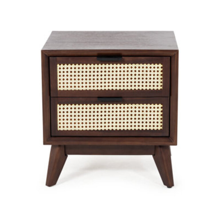 Ailia Solid Wood Nightstand Fully Assembled 2-Drawer Nightstands Side Table