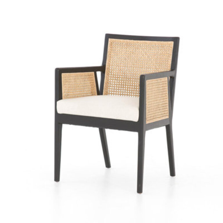 Ebony Antonia Cane Dining Chair With Arms