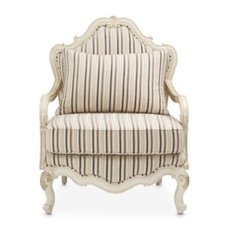 Lavelle Bergere Chenille Accent Chair - BirchClassic Pearl