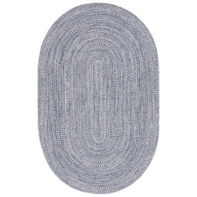 Trombetta Hand Woven Area Rug in Dark BlueIvory