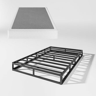 Ndayisenga Metal Box Spring Basics Mattress Foundation Heavy Duty Steel Slat Bed Frame Easy Assembly