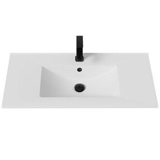 36 Rectangular Undermount Bathroom Sink with Single Hole Faucet Overflow