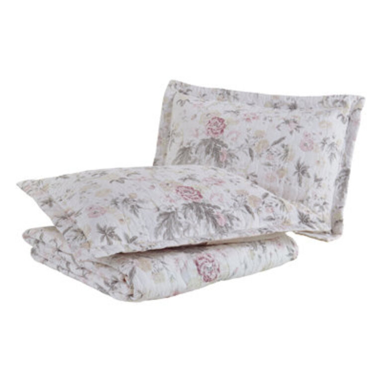 Laura Ashley Breezy Floral Cotton Reversible Quilt Set