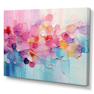 Gazley Pink Blue Pastel Patchwork - Abstract Collages Large Wall Art