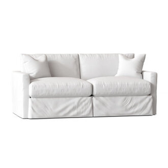 Kian 84 Square Arm Slipcovered Sofa with Reversible Cushions