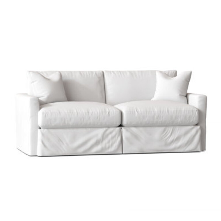 Kian 84 Square Arm Slipcovered Sofa with Reversible Cushions