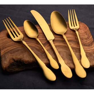 Gold And Black 20 Piece Flatware Set Service for 4