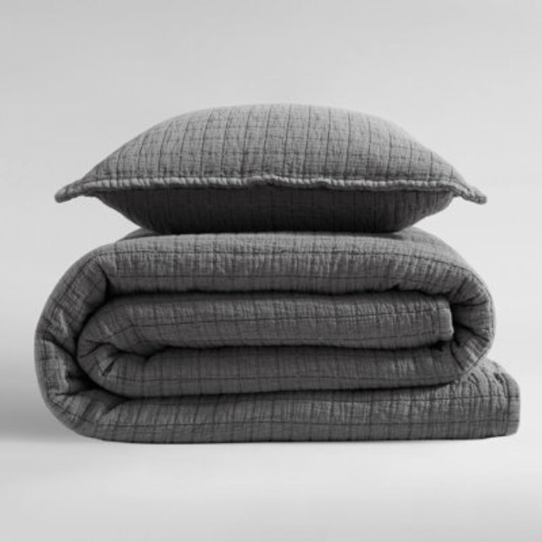 Calvin Klein Essential Garment Washed Solid Cotton Sham Set