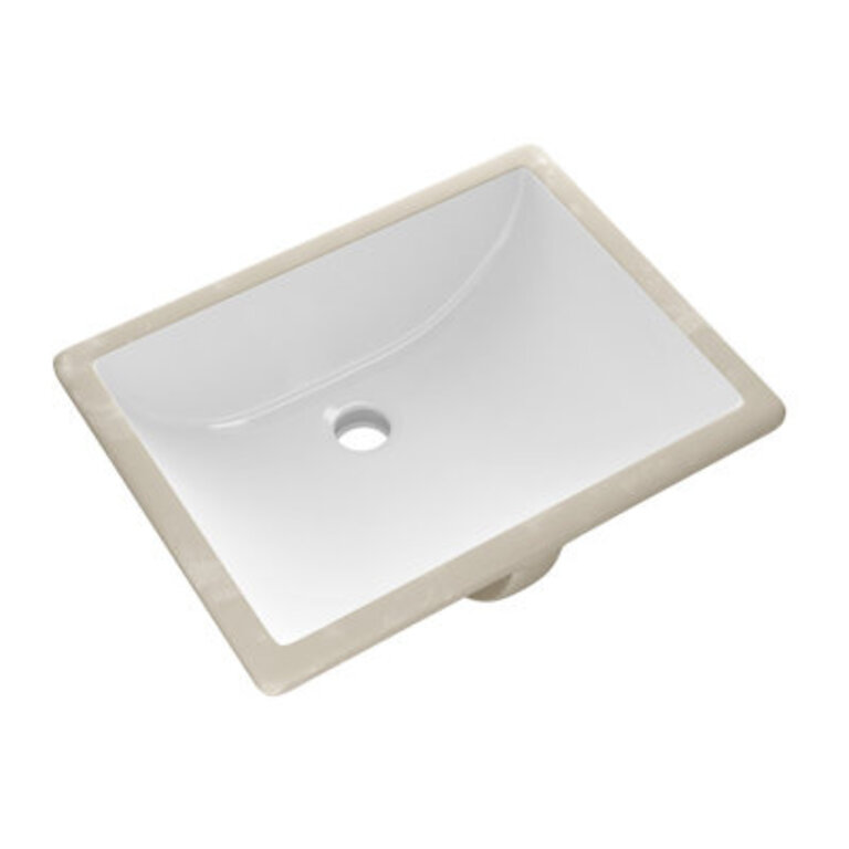 Denbigh 18 W x 13 D White Vitreous China Rectangular Undermount Bathroom Sink with Overflow