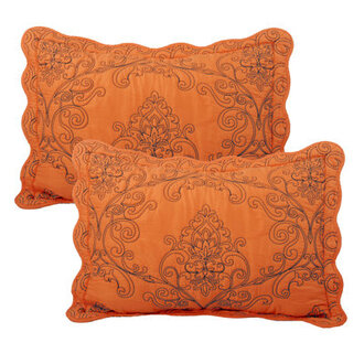 4 Piece Damask Embroidery Bedspread Set