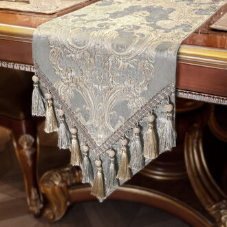 Mestan Rectangle Damask Shabbat High Pick Density Fabric Table Runner
