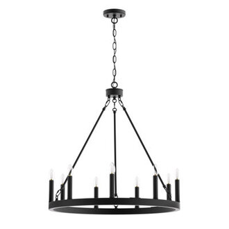 Adriana 9 - Light Dining Room Steel Dimmable Wagon Wheel Chandelier UL Certified