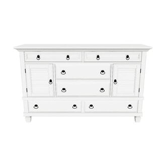 Gleda 6 Drawer Dresser w2 Cabinets White