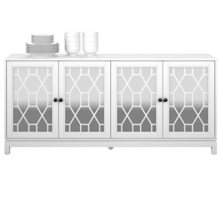 Alayna 71 Sideboard with Mirrored Doors White