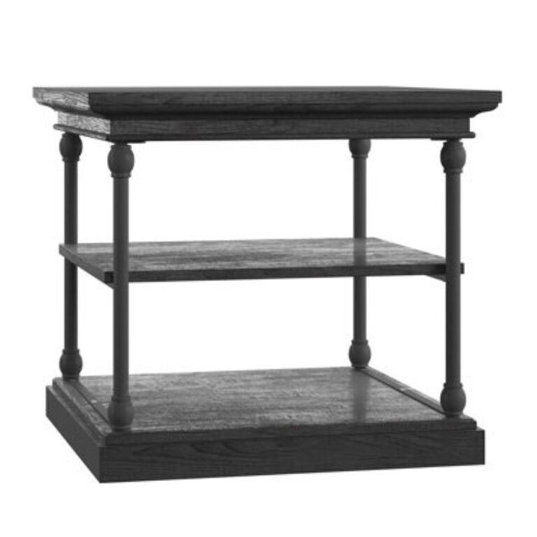 Kyler Floor Shelf End Table with Storage