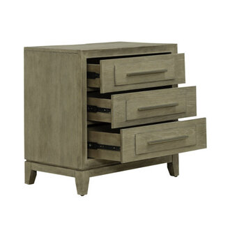 Chantee 3 Drawer Nightstand w Charging Station  Lined Drawers