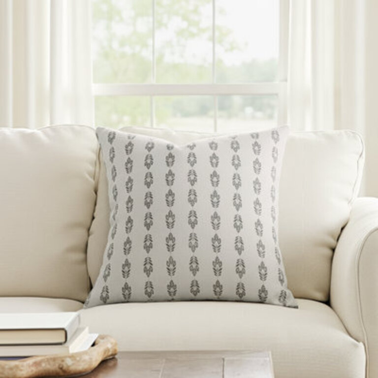 Rollings Cotton Decor Throw Pillow in Folk Leaves