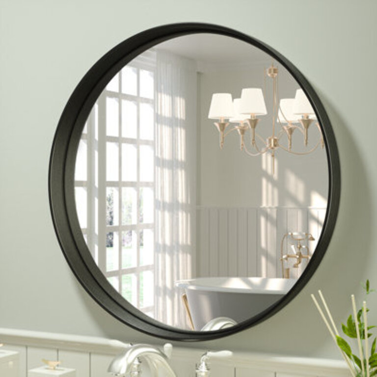 Valancia Round Bathroom Vanity Mirror with Aluminum Alloy Frame Shatter-proof Film