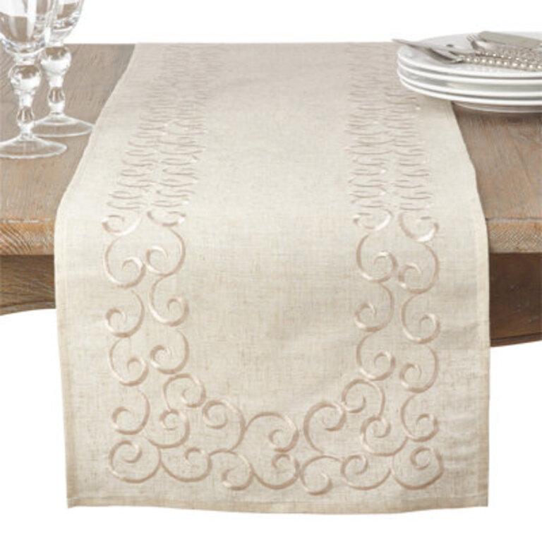 Adelline Embroidered Motif Table Runner