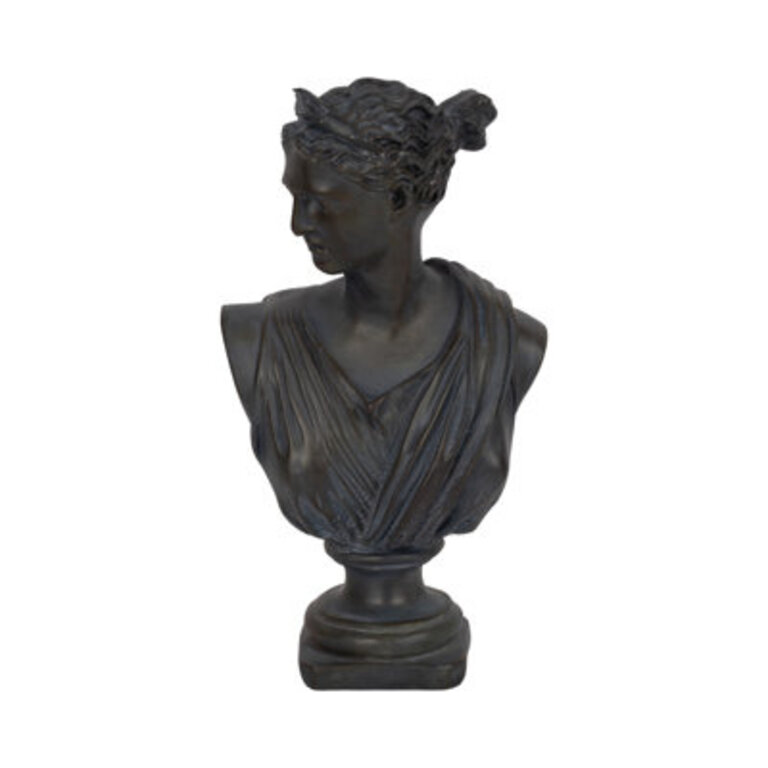 Grecian Bust Distressed Resin Novelty Sculpture