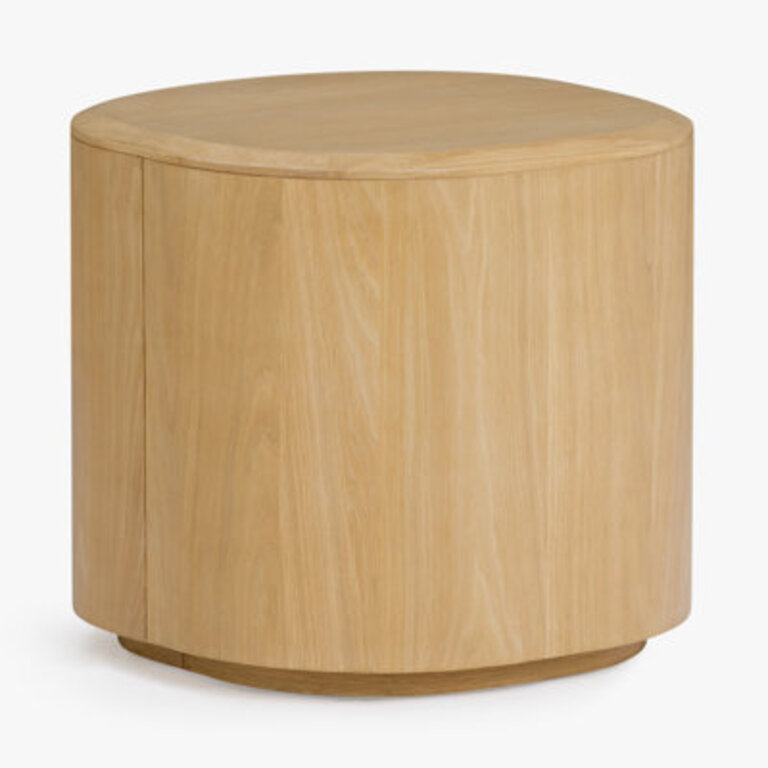Kodie Latika Bold Island Plinth Base Solid Wood and Veneer Square Side Table