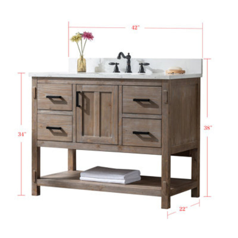 Marissa 42W x 22D x 34H Single Bathroom Vanity