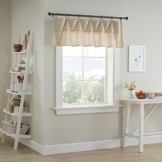 Drop Cloth Light Filtering Ring and Tab Top Farmhouse Valance