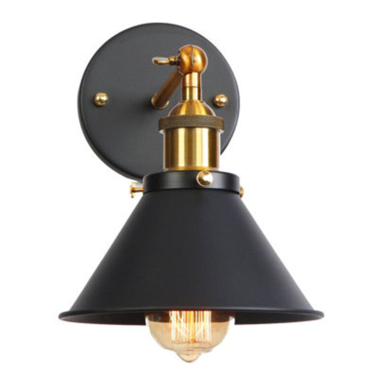 Cranmer 1 - Light BlackGold Shade Classic Swing Arm Wall Sconces
