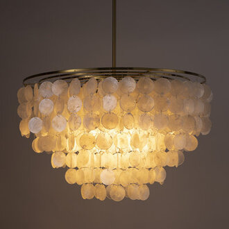 Esmeralda 6-Light Modern Capiz Shell Chandelier Hanging Light Pendant Ceiling Lighting