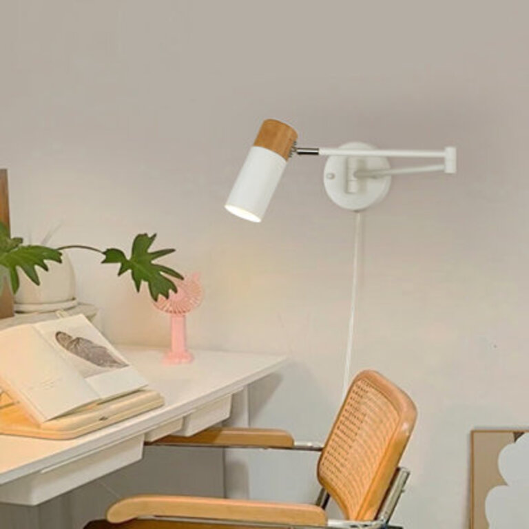 Maronna 1 - Light LED Plug-in WhiteBrown Swing Arm