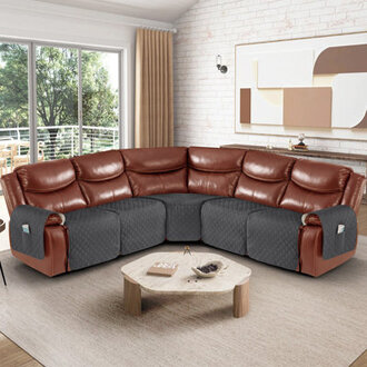 Wildee Waterproof 5-Pieces Sectional Recliner Sofa Covers Couch Covers For Reclining L Shape Sofa