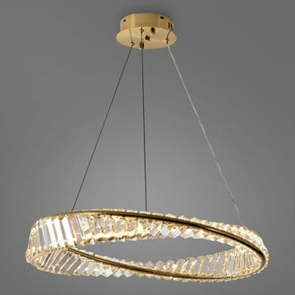 Gentri 1-Light Dimmable LED Unique Geometric Chandelier with Crystal Accents