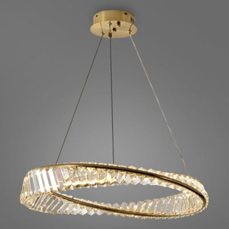 Gentri 1-Light Dimmable LED Unique Geometric Chandelier with Crystal Accents