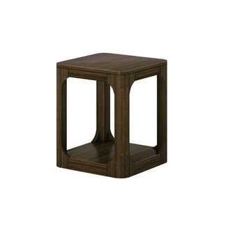 Modern Rounded Square Side Table With Shelf 20In X 20In  510Mm X 510Mm