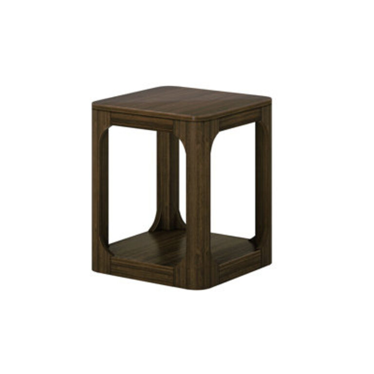 Modern Rounded Square Side Table With Shelf 20In X 20In  510Mm X 510Mm