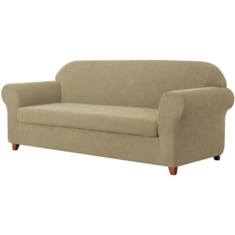 2 Piece Jacquard Sofa Cover Polyester Spandex Stretch Couch Slipcover for Living Room Easy Install  Washable Furniture Protection