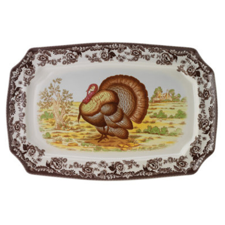 Spode Woodland Turkey Rect Platter 175 Turkey