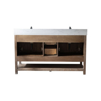 Marissa 60 Double Bathroom Vanity with Quartz Top