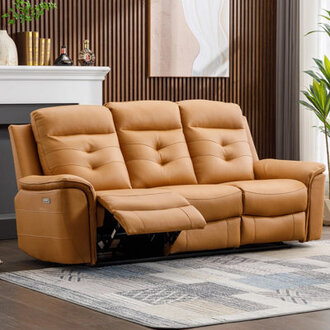 Joniah 8465Wide Pillow Top Arms Reclining Sofa with USB Charging