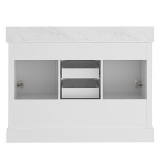 Linsay 48 Double Sink Bathroom Vanity with Carrara White Cultural Marble Top Fully Assembled