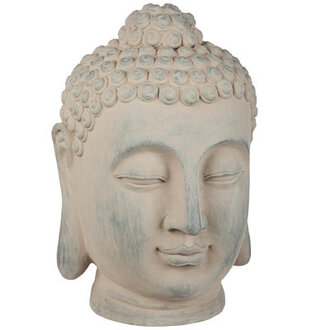 Spiritual Meditation Buddha Head Antiqued Statue
