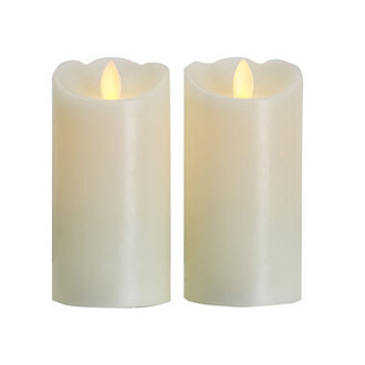 Mikasa Unscented Realistic-Flame LED Wax Pillar Candles
