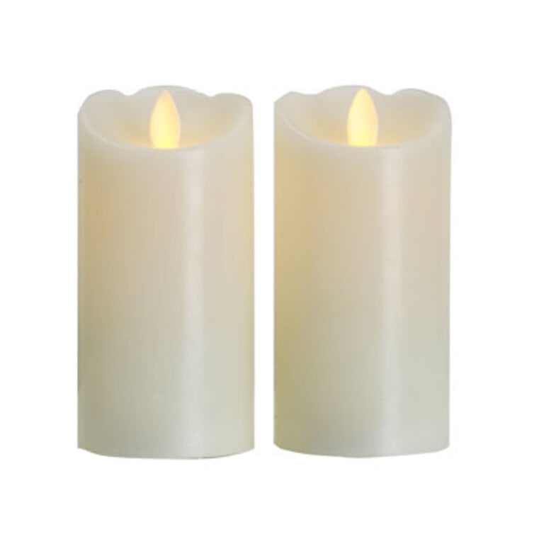 Mikasa Unscented Realistic-Flame LED Wax Pillar Candles