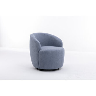 Swivel Accent Armchair Barrel Chair With Powder Coating Metal Ring