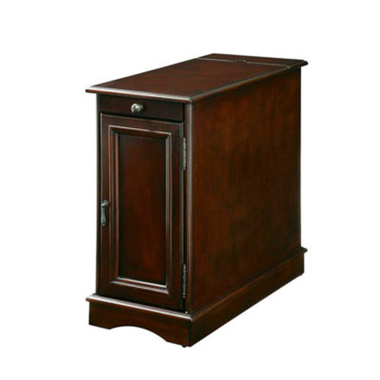 Woodrow Pedestal End Table with Storage Color: Cherry
