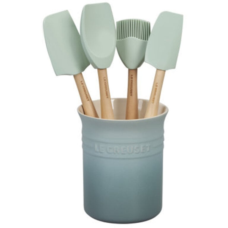 Silicone 5 piece Utensil Set with Crock