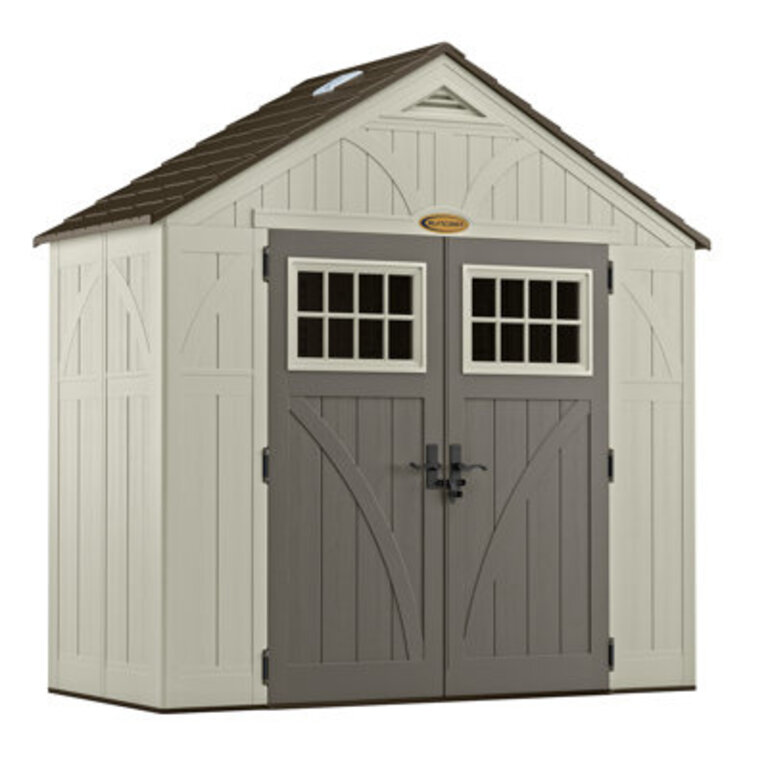 Outdoor Vanilla 8 ft W x 4 ft D Plastic Storage Shed