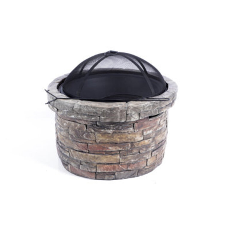 Violanta Round Stone Wood Burning Smokeless Fire Pit