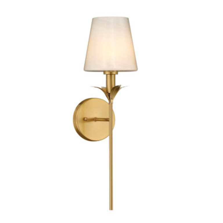 Mara 1-Light Steel Brass Dimmable Petal Arm Wallchiere Wall Sconces
